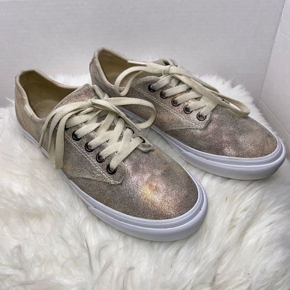 Vans | Shoes | Womens Vans Classic Size 7538 Gold Glitter Vans | Poshmark